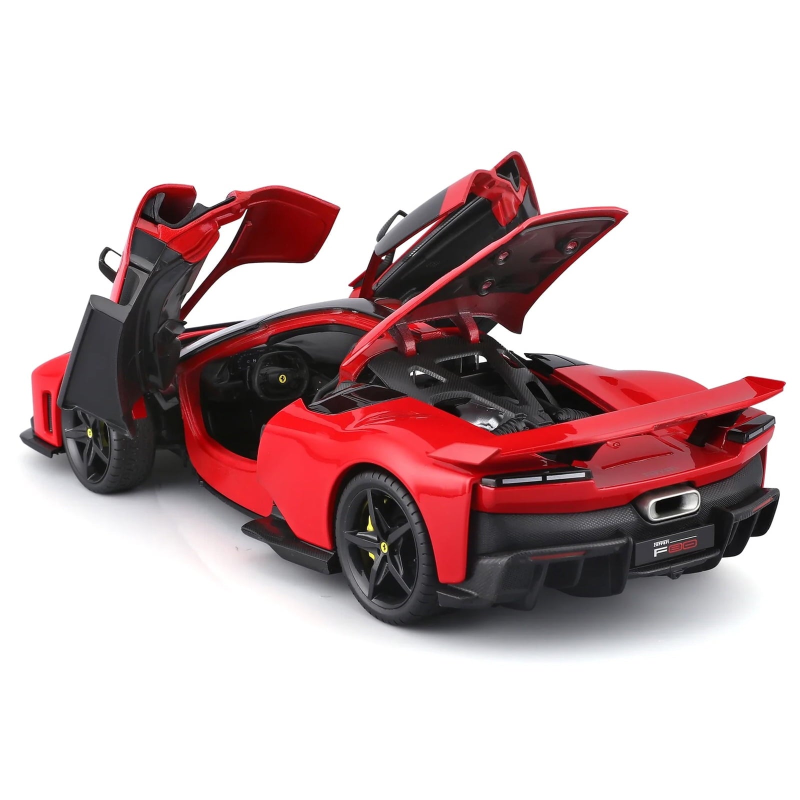 Ferrari F80 Red with Black Top "Race + Play" Series 1/18 Diecast Model Car by Bburago