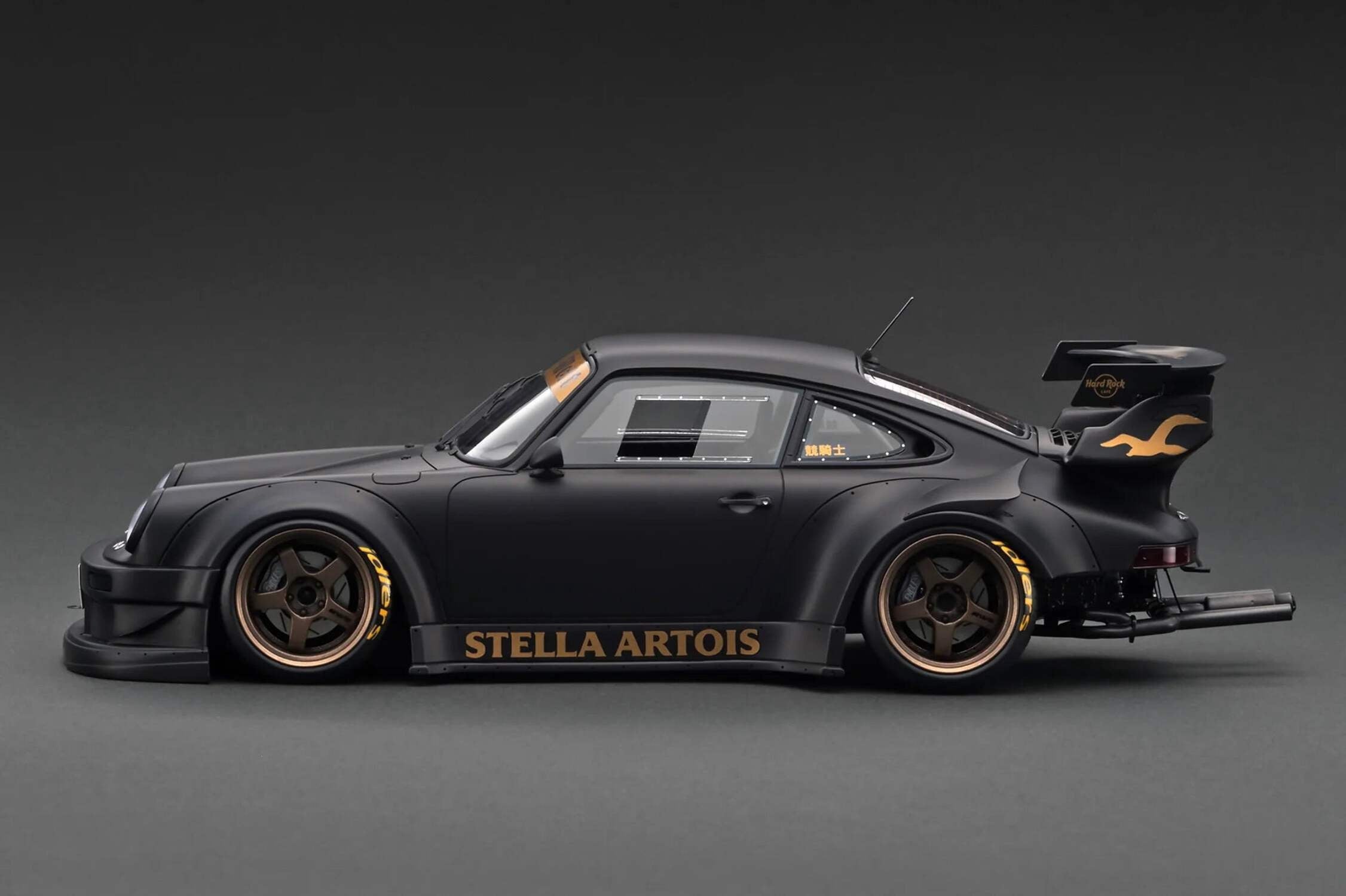 Ignition-Model Porsche 911 RWB 930 Matte Black w/ SSR SP1 Wheels 1:18