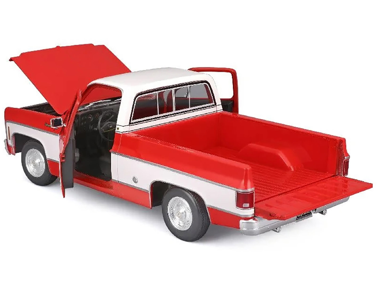 1974 Chevrolet C10 Cheyenne Super Pickup Truck Red and White "Special Edition" 1/18 Diecast Model Car by Maisto