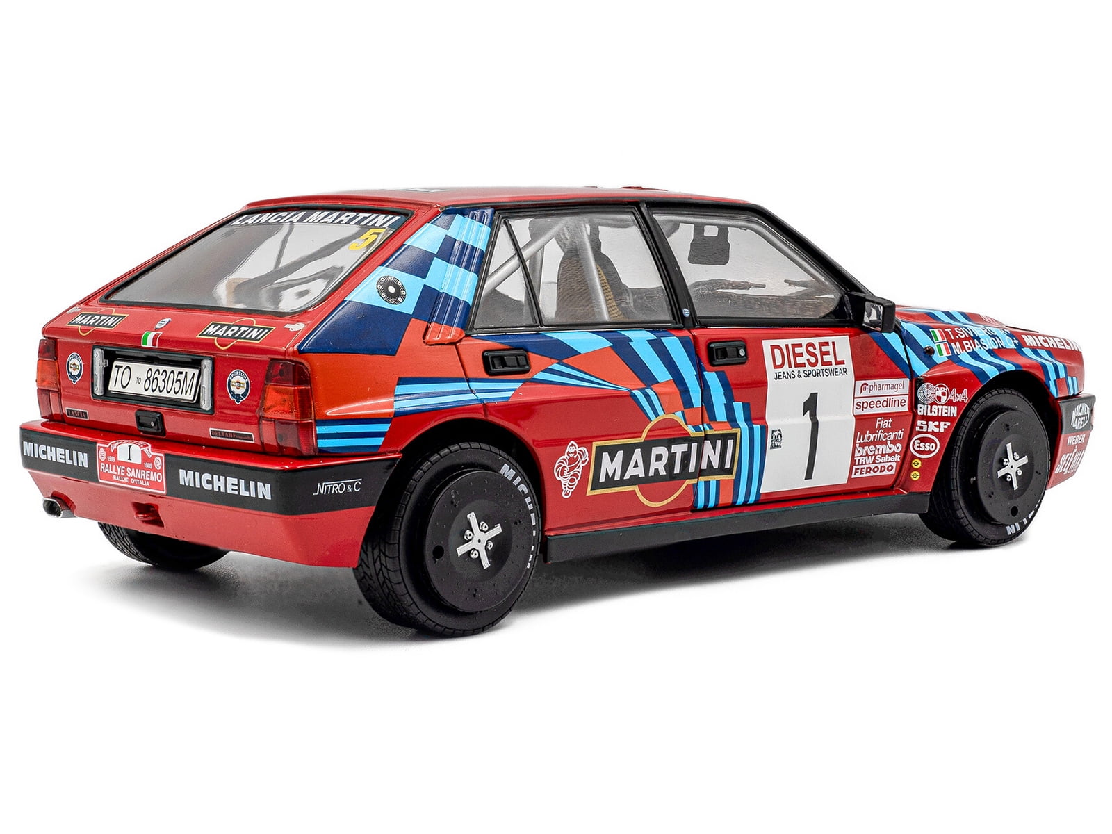 Lancia Delta HF Integrale #1 Winner "Rally Sanremo" (1989) "Competition" Series 1/18 Diecast Model Car by Solido