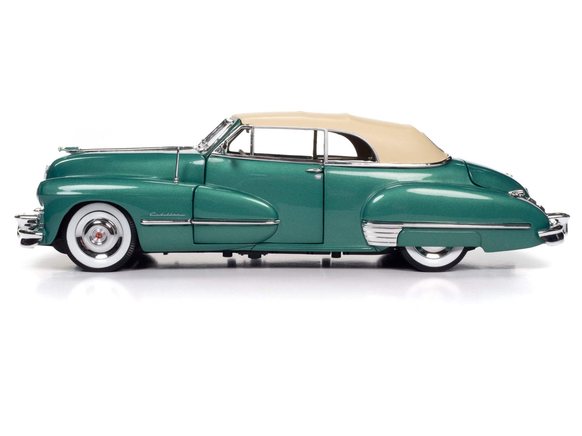1947 Cadillac Series 62 Soft Top Ardsley Green Metallic with Tan Soft Top 1/18 Diecast Model Car by Auto World
